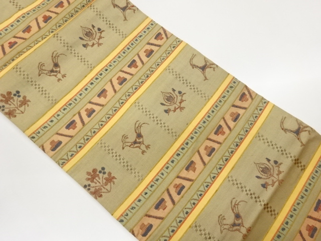 JAPANESE NAGOYA OBI / WOVEN ABSTRACT FLOWER